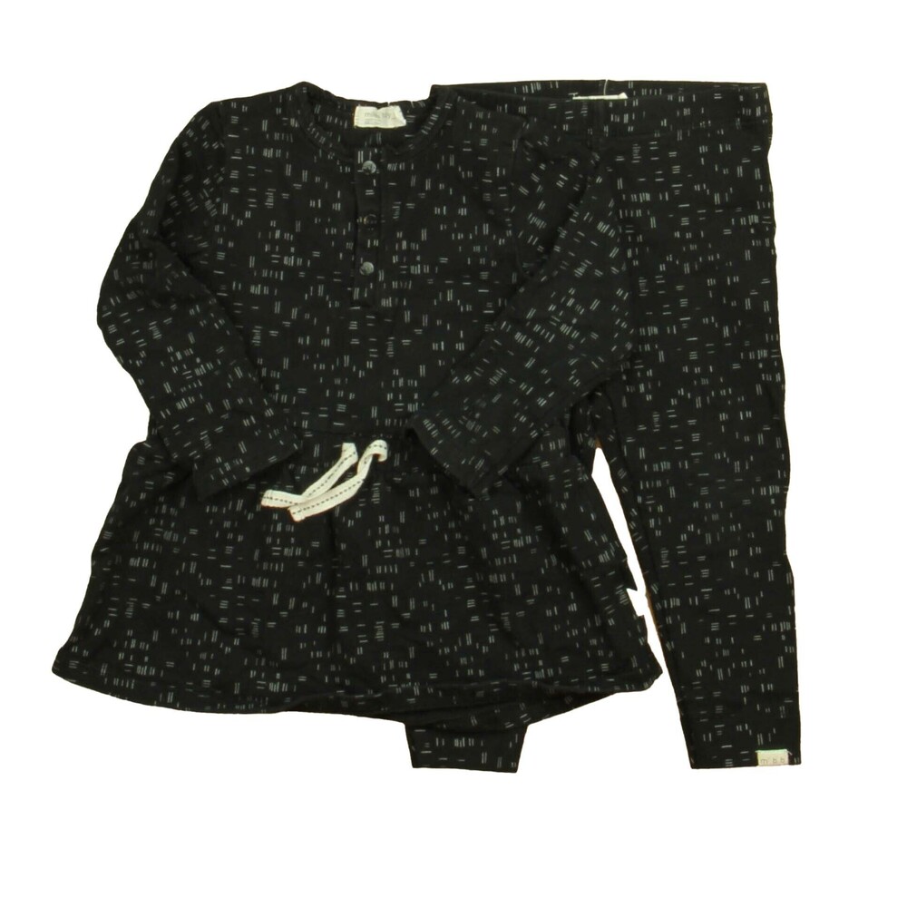 Miles Girls Black | White Apparel Sets size: 24 Months